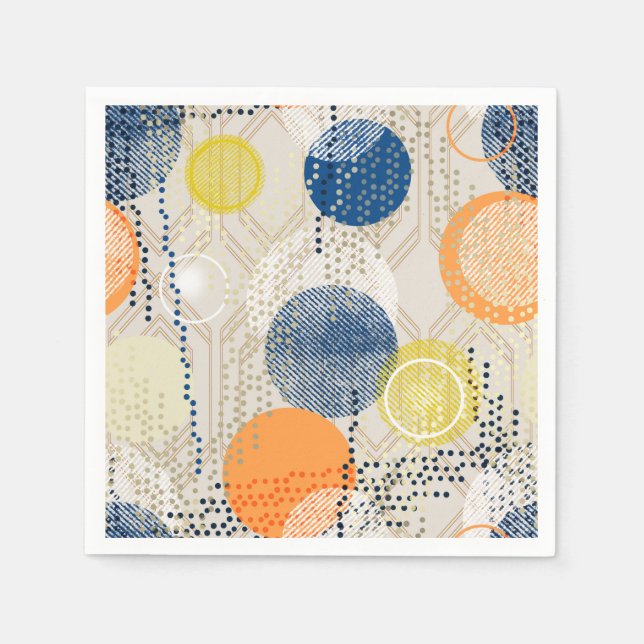 Abstract colourful polka dot napkin (Front)