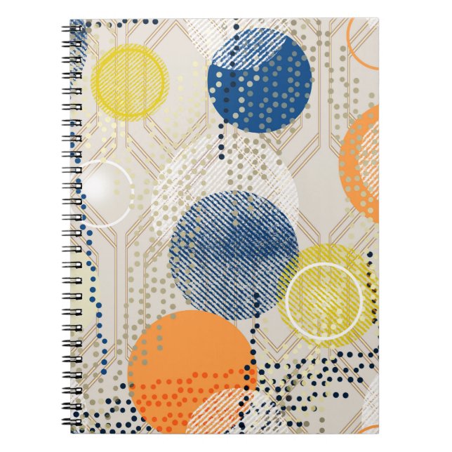 Abstract colourful polka dot notebook (Front)