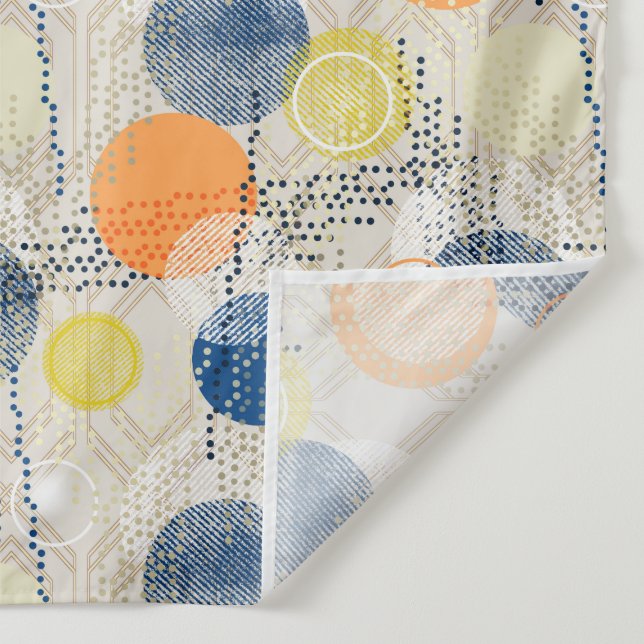 Abstract colourful polka dot tapestry (Detail)