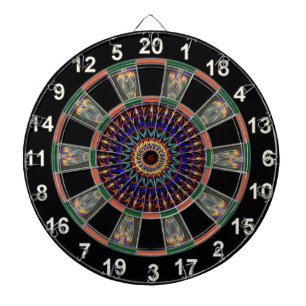 Abstract colourful prismatic chromatic rainbow dartboard