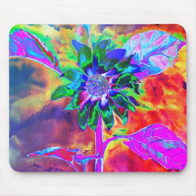  Abstract colourful  psychedelic chakra sunflower  Mouse Pad (Front)