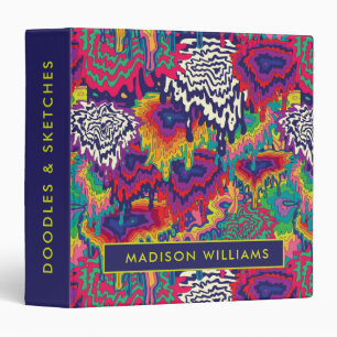 Abstract Colourful Psychedelic Student Artwork Binder