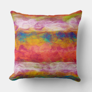 Abstract Colourful Radial Pastel Pattern Throw Pillow