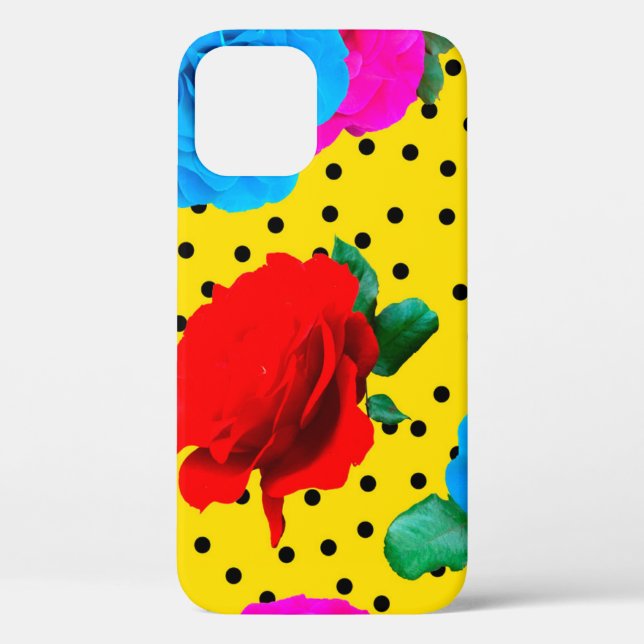 Abstract Colourful Real Roses and Metallic Leaves  Case-Mate iPhone Case (Back)