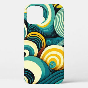 Abstract Colourful Retro 70s Hippie Waves Artwork  iPhone 12 Pro Case