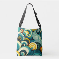 Abstract Colourful Retro 70s Hippie Waves Artwork 