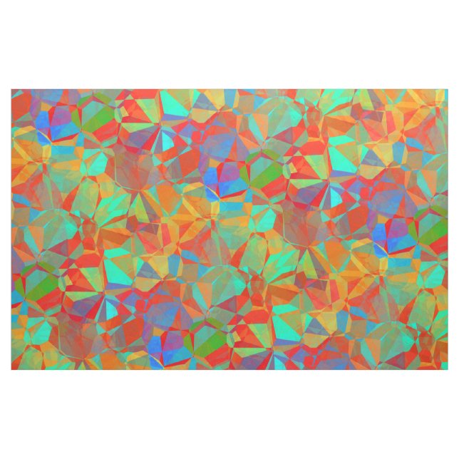 Abstract Colourful Retro Geometric Mosaic Pattern Fabric (Fat Quarter)