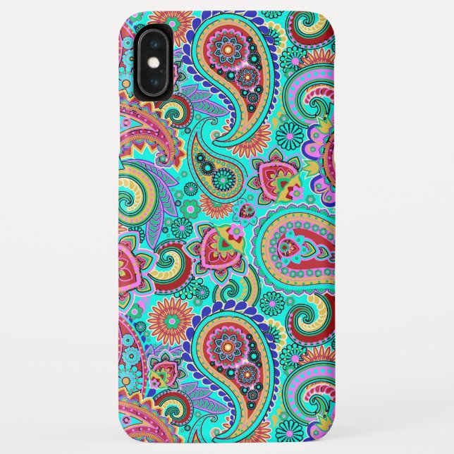 Abstract Colourful Retro Paisley Pattern Case-Mate iPhone Case (Back)