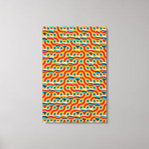 Abstract colourful Retro Persian Carpets Pattern Canvas Print