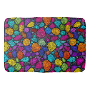 Abstract colourful rocks bath mat