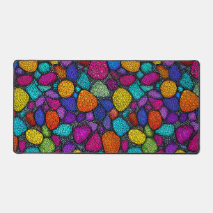 Abstract colourful rocks desk mat