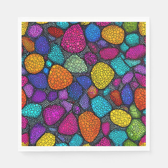 Abstract colourful rocks napkin (Front)