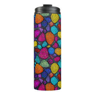Abstract colourful rocks thermal tumbler