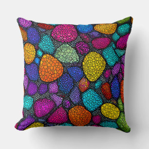 Abstract colourful rocks throw pillow