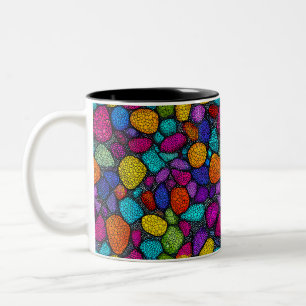 Abstract colourful rocks Two-Tone coffee mug