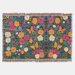 Abstract Colourful Roses Garden Blankets