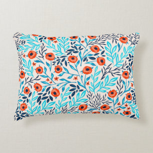Abstract Colourful Roses: Vintage Floral Accent Pillow