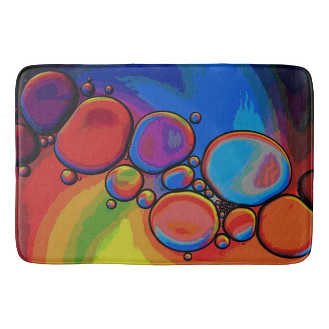 Abstract Colourful Round Circles Bath Mat (Front)