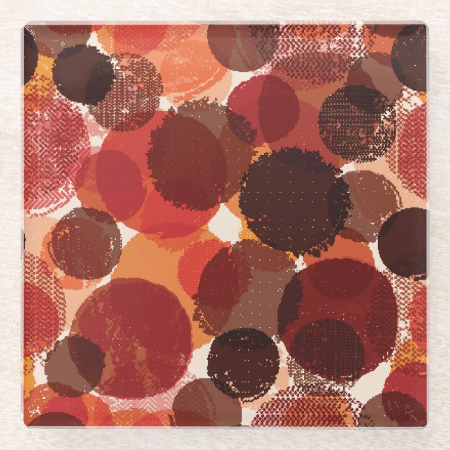 Abstract Colourful Seamless Patterns Collection Glass Coaster (Front)