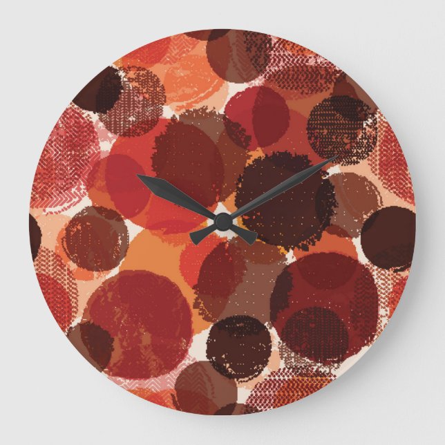 Abstract Colourful Seamless Patterns Collection Large Clock (Front)