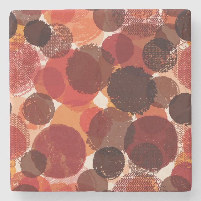 Abstract Colourful Seamless Patterns Collection Stone Coaster (Front)