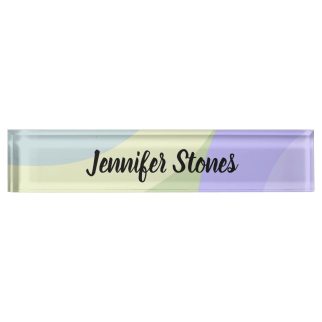 Abstract colourful shapes nameplate (Front)