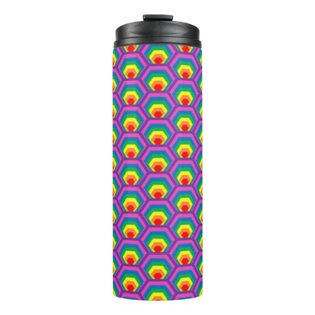Abstract colourful shapes thermal tumbler (Front)