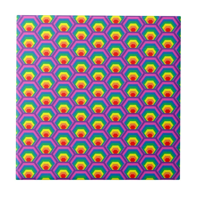 Abstract colourful shapes tile (Front)