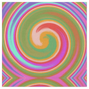 Abstract colourful spiral fabric