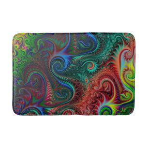 Abstract Colourful Spiral Pattern Bath Mat