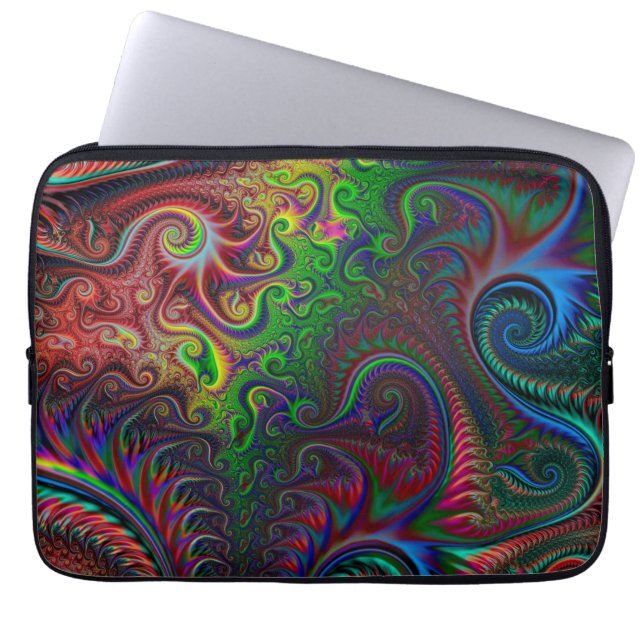 Abstract Colourful Spiral Pattern Laptop Sleeve (Front)