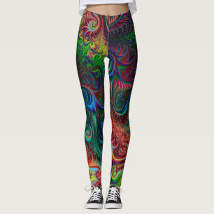 Abstract Colourful Spiral Pattern  Leggings