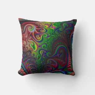 Abstract Colourful Spiral Pattern Throw Pillow