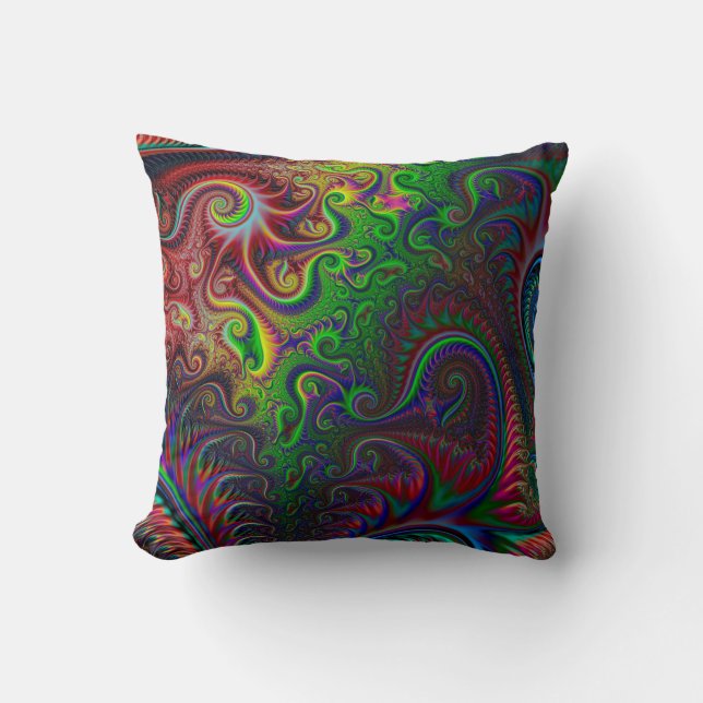 Abstract Colourful Spiral Pattern Throw Pillow (Front)