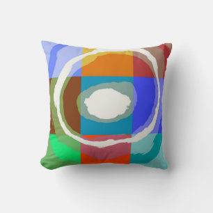Abstract colourful spiral throw pillow