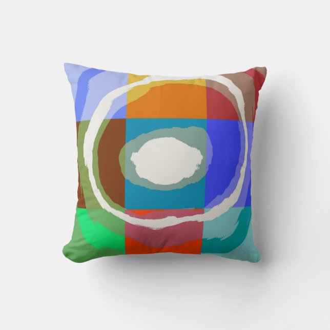 Abstract colourful spiral throw pillow (Front)