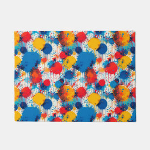 Abstract Colourful Splatter Art Doormat