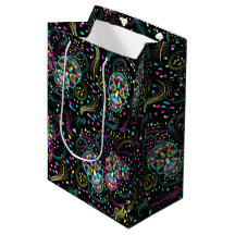 Abstract Colourful Spooky Skulls Halloween