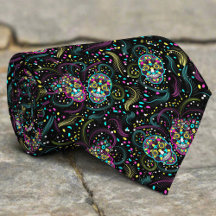 Abstract Colourful Spooky Skulls Halloween