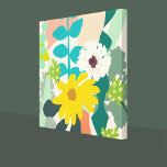 Abstract Colourful Spring Florals Modern Home Deco Canvas Print<br><div class="desc">Modern abstract colourful spring florals with pastels,  green,  yellow,  mint flowers and colour blocks. Great way to add a pop of colour to  home decor</div>