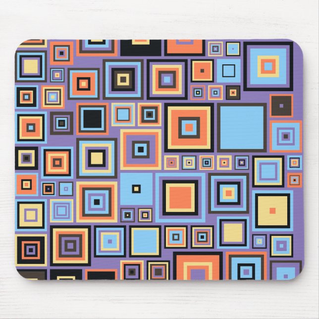 Abstract Colourful Squares Mouse Pad (Front)