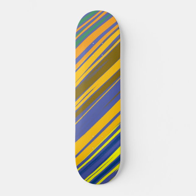 Abstract Colourful Stripes Pattern #2 Skateboard (Front)