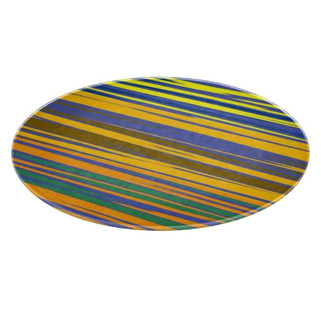 Abstract Colourful Stripes Pattern Cutting Board (Corner)