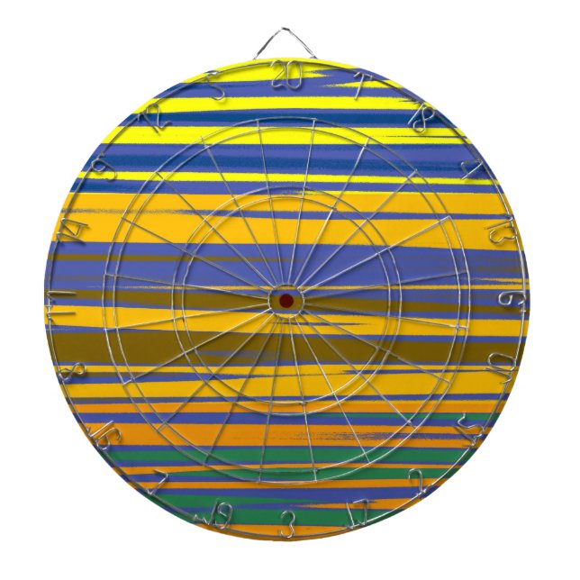 Abstract Colourful Stripes Pattern Dartboard (Front)