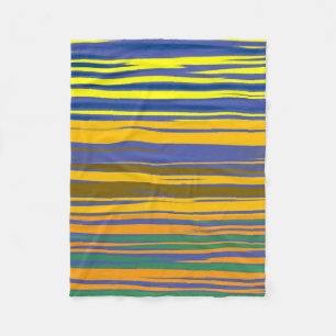Abstract Colourful Stripes Pattern Fleece Blanket