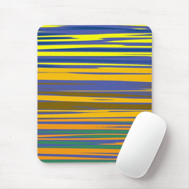 Abstract Colourful Stripes Pattern Mouse Pad (With Mouse)