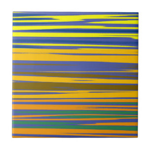 Abstract Colourful Stripes Pattern Tile