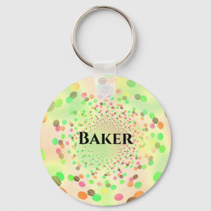 Abstract Colourful Swirly Dots Keychain