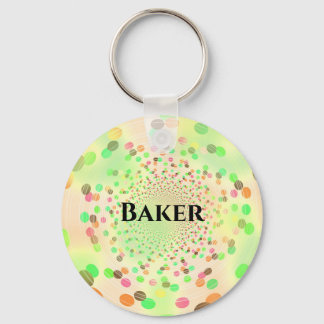 Abstract Colourful Swirly Dots Keychain