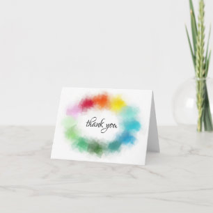 Abstract Colourful Template Script Thank You Text